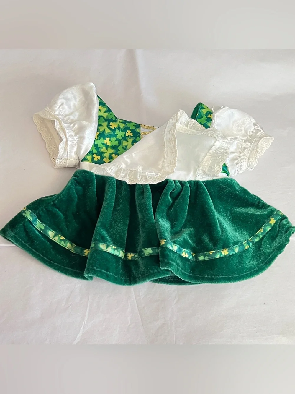 Build a Bear Workshop St Patrick Irish Barmaid Shamrock Dress